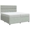 vidaXL Pat box spring cu saltea, gri deschis, 200x200 cm, catifea