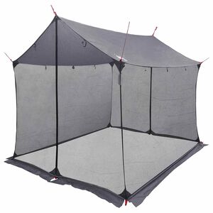 vidaXL Cort de camping cu pereți din plasă Gri și Portocalie