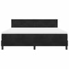 vidaXL Pat cu arcuri cu saltea cu headboard Negru 180 x 200 cm Catifea
