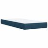 vidaXL Pat box spring cu saltea, albastru, 90x190 cm, catifea