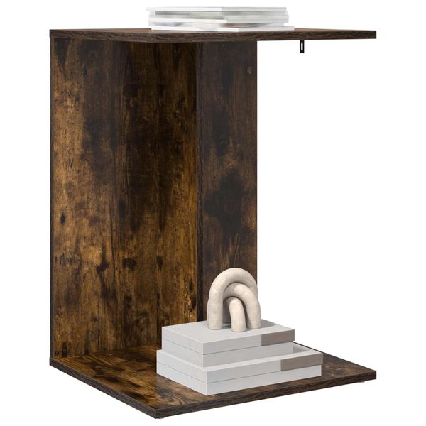 vidaXL Masă laterală Stejar fumuriu 45 x 40 x 62,5 cm Lemn compozit