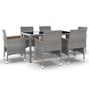 vidaXL Set mobilier grădină, 5 piese, gri, poliratan/sticlă tratată