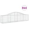 vidaXL Coșuri gabion arcuite 14 buc, 200x30x40/60 cm, fier galvanizat