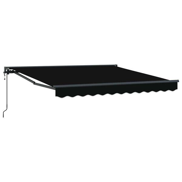 vidaXL Cortina Retractabilă Negru 350 x 250 cm Poliester și metal