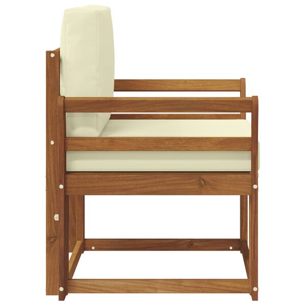 vidaXL Canapea de exterior Lemn de acacia solid și poliester natural