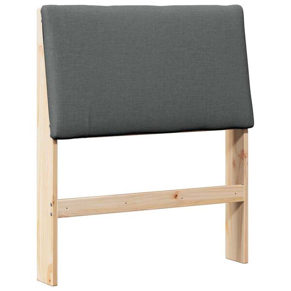 vidaXL Tăblie tapițată Gri închis 75 cm Lemn de pin masiv