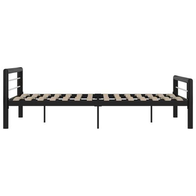 vidaXL Cadru de pat, negru și alb, 120 x 200 cm, metal