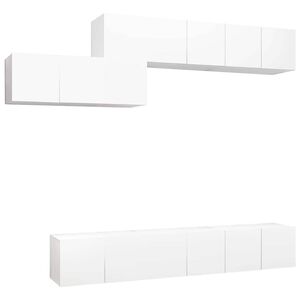 vidaXL Set dulapuri TV, 7 piese, alb, lemn prelucrat
