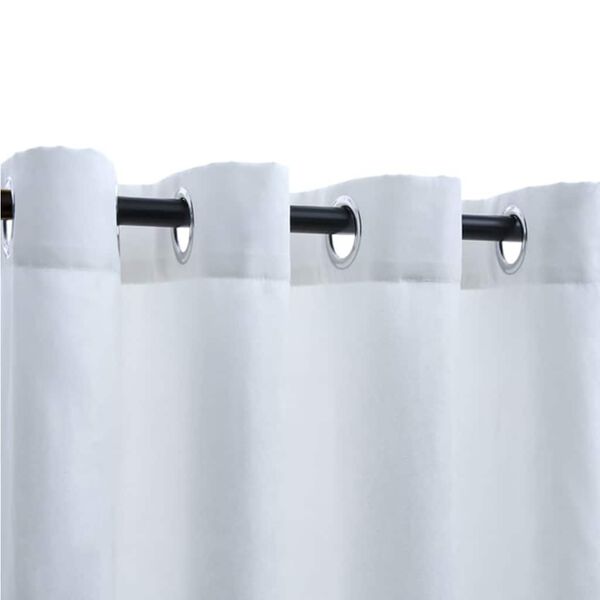 vidaXL Draperii opace cu inele metalice 2 buc. alb-ivoriu 140x225 cm