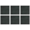 vidaXL Piatra de pași 6 buc. Negru 40,5 x 40,5 x 2 cm Cauciuc