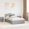 vidaXL Cadru de pat cu headboard Gri Sonoma 120 x 190 cm Lemn compozit