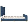 vidaXL Cadru de pat cu headboard albastru 200 x 200 cm țesătură