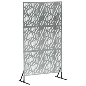 vidaXL Ecran de intimitate 100 x 50 x 180 cm Oțel Galvanizat Argintiu