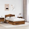 vidaXL Cadru de pat cu headboard Lemn vechi 120 x 190 cm Lemn compozit