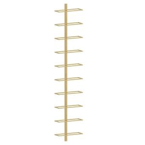 vidaXL Suport sticle de vin, de perete, 10 sticle, auriu, metal