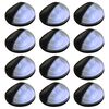 vidaXL Lămpi solare de exterior cu LED-uri, 12 buc., negru, rotund