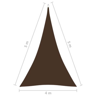 vidaXL Parasolar, maro, 4x5x5 m, țesătură oxford, triunghiular