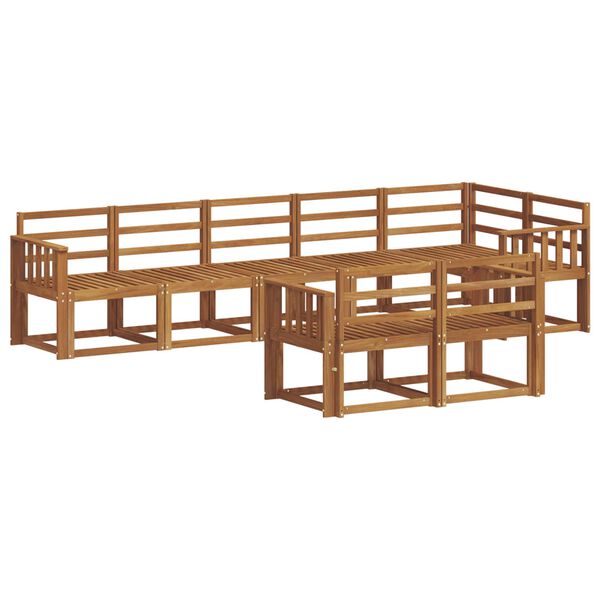 vidaXL Set de canapele de exterior 8 pcs natural Lemn Solid de Acacia