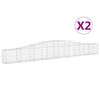 vidaXL Coșuri gabion arcuite 2 buc, 400x30x40/60 cm, fier galvanizat