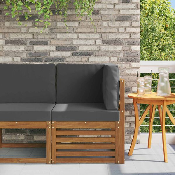 vidaXL Sofa Colțar pentru Exterior Lemn Solid de Acacia natural