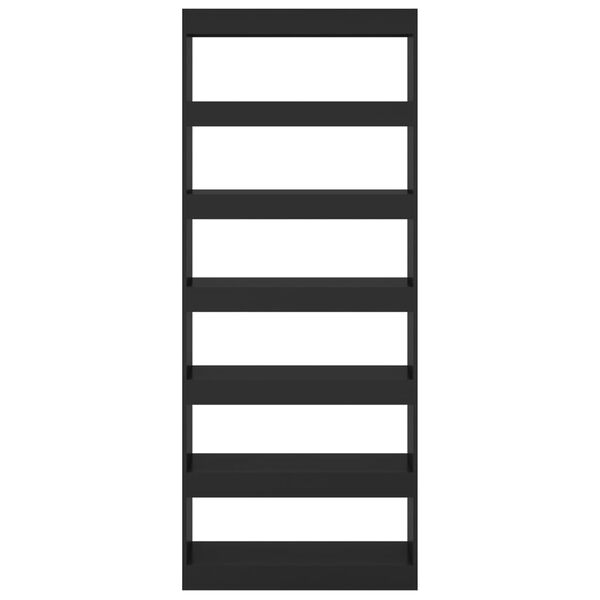 vidaXL Bibliotecă/Separator cameră, negru, 80x30x198 cm, PAL