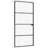 vidaXL Ușă de interior negru 93x201,5 cm sticlă securiz./aluminiu slim
