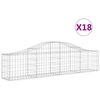 vidaXL Coșuri gabion arcuite 18 buc, 200x30x40/60 cm, fier galvanizat
