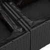 vidaXL Set de canapele pentru grădină cu pernă 7 pcs Negru Rattan poli