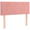 vidaXL Pat box spring cu saltea, roz, 100x200 cm, catifea
