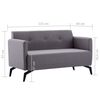 vidaXL Canapea 2 locuri, material textil, 115x60x67 cm, gri deschis