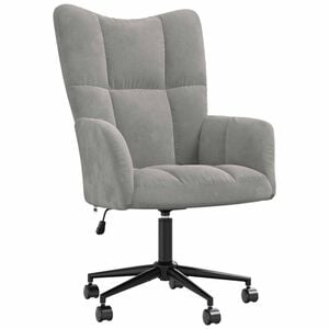 vidaXL Scaun de relaxare, gri deschis, catifea