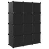 vidaXL Organizator cub de depozitare, 12 cuburi, negru, PP