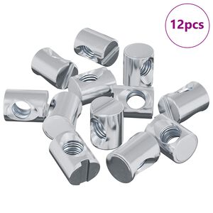 vidaXL Piuliță cilindrică de mobilier 12 pcs Zincat M6 x 13 mm Fier
