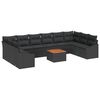 vidaXL Set de canapele pentru grădină 11 buc. Negru poliratan