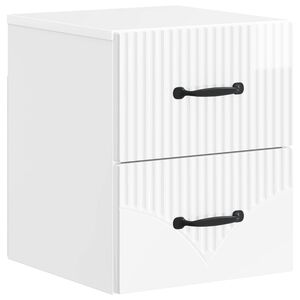 vidaXL Dulap de noapte suspendat Alb foarte lucios 34,5 x 33 x 40 cm