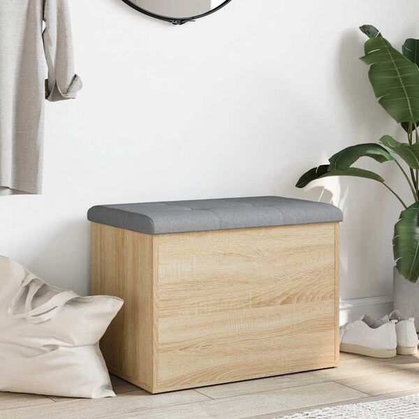 vidaXL Bancă de depozitare din stejar Sonoma, 62x42x45 cm, lemn stratificat