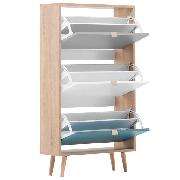 Finori Dulap de pantofi "C-uba 42", stejar sonoma și tricolor