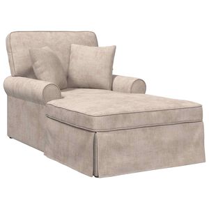vidaXL Chaise Lounge cu fustă cu pernă Bej 157 x 91 x 91 cm ARES
