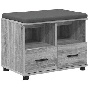 vidaXL Bancă pentru hol cu pernă cu sertar Gri Sonoma 60 x 38 x 46 cm
