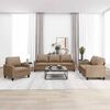 vidaXL Set de canapele cu perne, 3 piese, cappuccino, piele ecologică