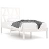 vidaXL Cadru de pat single, alb, 90x190 cm, lemn masiv de pin