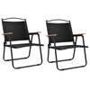 vidaXL Scaune de camping, 2 buc., negru, 54x55x78 cm, țesătură Oxford
