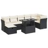 vidaXL Set mobilier de grădină cu perne, 8 piese, negru, poliratan