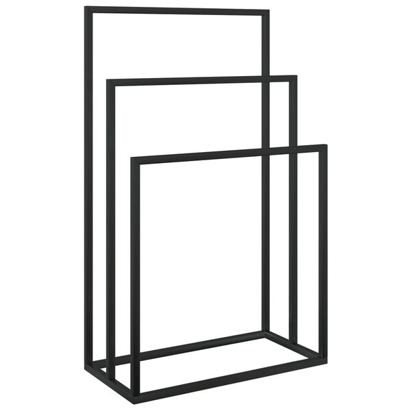 vidaXL Suport de prosoape autonom, negru, 48x24x79 cm, fier