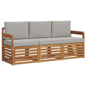 vidaXL Seturi de canapele cu pernă 3 pcs Gri natural și deschis