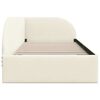 vidaXL Cadru de pat colțar cu headboard Crem 100 cm x 200 cm Catifea