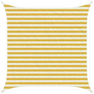 vidaXL P&acirc;nză de umbră Galben și alb 2,5 x 2,5 m HDPE