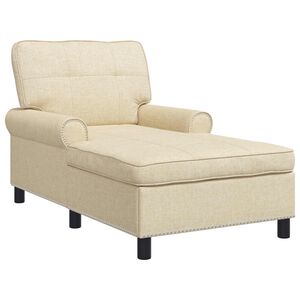 vidaXL șezlong de relaxare Crem țesătură 91 x 157 x 91 cm