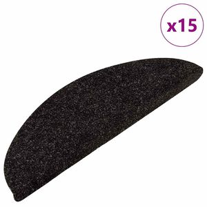 vidaXL Covorașe scări autoadezive, 15 buc, antracit, 56x17x3 cm