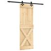 vidaXL Ușă glisantă Natural și Negru 70 x 210 cm Lemn de Pin Solid
